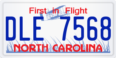 NC license plate DLE7568