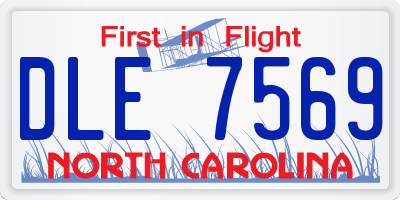 NC license plate DLE7569