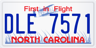 NC license plate DLE7571