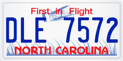 NC license plate DLE7572