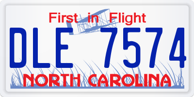 NC license plate DLE7574