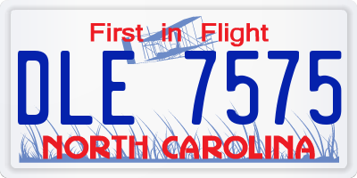 NC license plate DLE7575