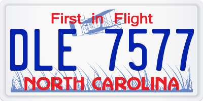 NC license plate DLE7577