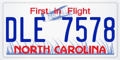 NC license plate DLE7578