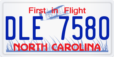 NC license plate DLE7580
