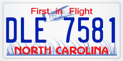 NC license plate DLE7581