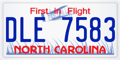 NC license plate DLE7583