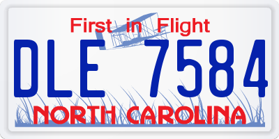 NC license plate DLE7584