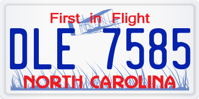 NC license plate DLE7585