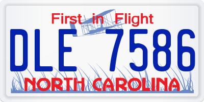 NC license plate DLE7586