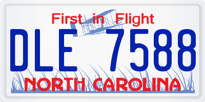 NC license plate DLE7588