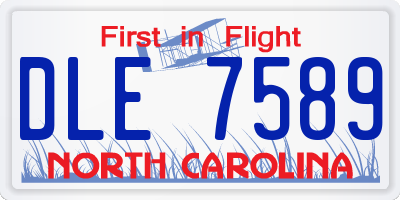 NC license plate DLE7589
