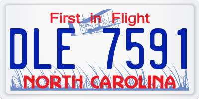 NC license plate DLE7591