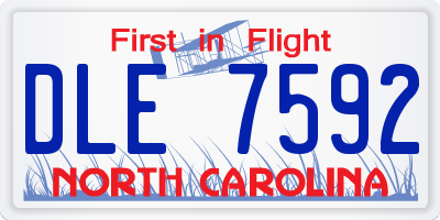 NC license plate DLE7592
