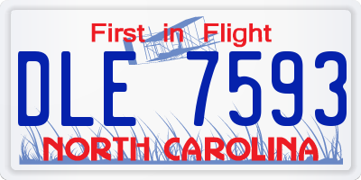 NC license plate DLE7593