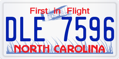 NC license plate DLE7596