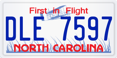 NC license plate DLE7597