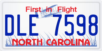 NC license plate DLE7598