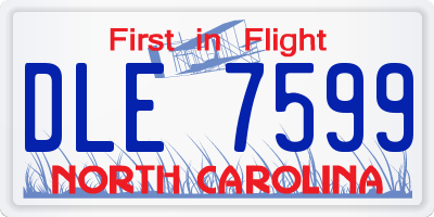NC license plate DLE7599