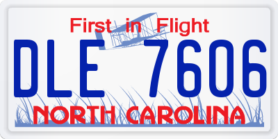 NC license plate DLE7606