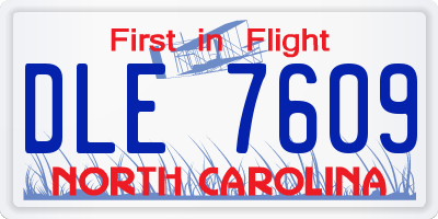 NC license plate DLE7609
