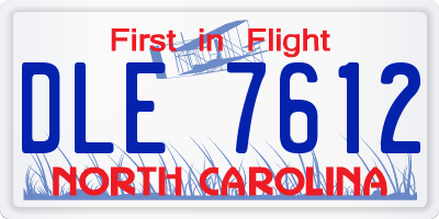 NC license plate DLE7612