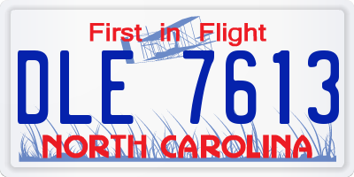 NC license plate DLE7613