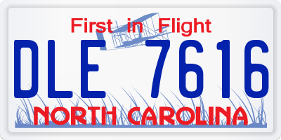 NC license plate DLE7616