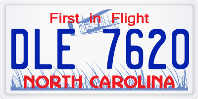 NC license plate DLE7620