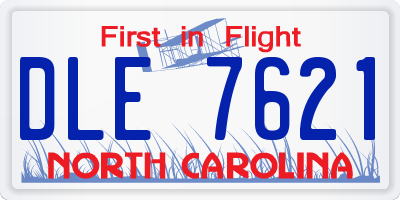 NC license plate DLE7621