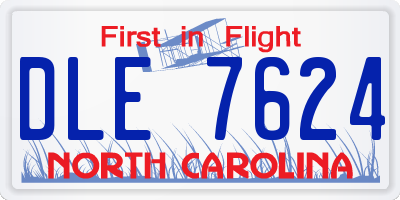 NC license plate DLE7624