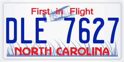 NC license plate DLE7627