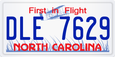NC license plate DLE7629