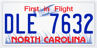 NC license plate DLE7632