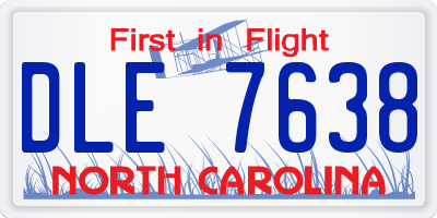 NC license plate DLE7638