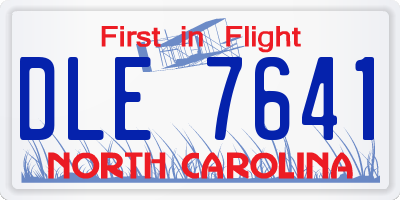 NC license plate DLE7641