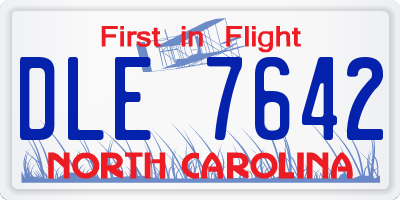 NC license plate DLE7642