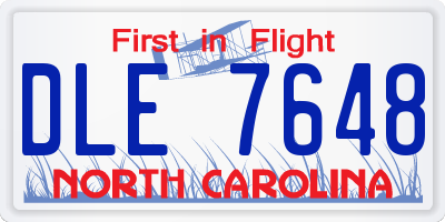 NC license plate DLE7648