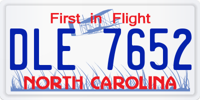 NC license plate DLE7652