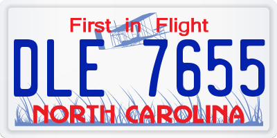 NC license plate DLE7655