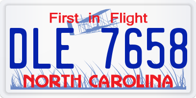 NC license plate DLE7658