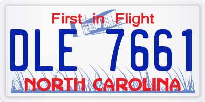 NC license plate DLE7661