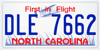 NC license plate DLE7662