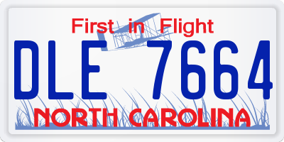 NC license plate DLE7664