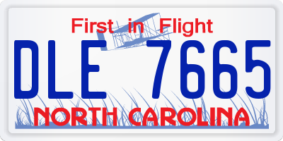 NC license plate DLE7665