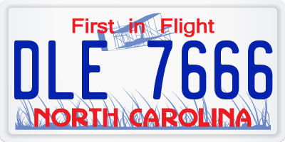 NC license plate DLE7666