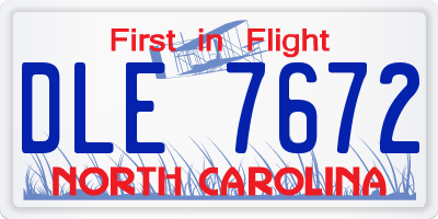 NC license plate DLE7672