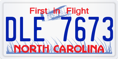 NC license plate DLE7673