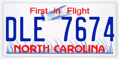 NC license plate DLE7674
