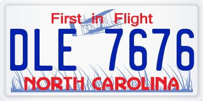 NC license plate DLE7676